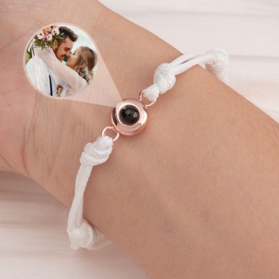 Bracelet personnalisé de projection de photo commémorative pour le cadeau de Saint Valentin de couple