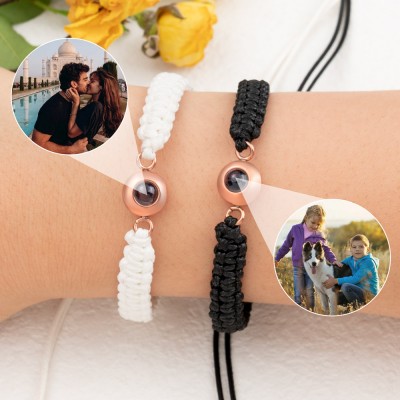 Bracelet à breloques personnalisé avec projection de photos pour femme, Saint-Valentin
