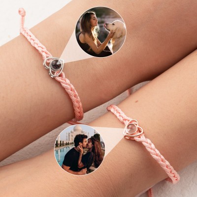 Bracelet personnalisé en forme de cœur avec projection de photos, pour femme, âme sœur, idées cadeaux pour la saint-valentin