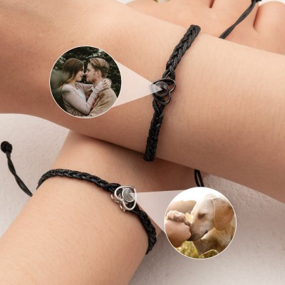 Bracelet personnalisé en forme de cœur avec projection de photos, pour femme, âme sœur, idées cadeaux pour la saint-valentin