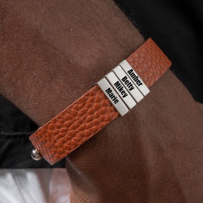 Bracelet homme avec nom personnalisé perles cadeau d'anniversaire de Noël pour papa mari petit ami