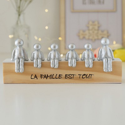 Figurines personnalisées en étain, cadeau d'anniversaire, la famille est tout