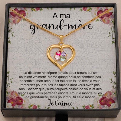 À ma grand-mère collier cadeau de petits-enfants Idées cadeaux pour la fête des mères de grand-mère