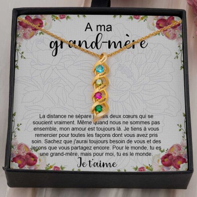 À ma grand-mère collier cadeau de petits-enfants Idées cadeaux pour la fête des mères de grand-mère