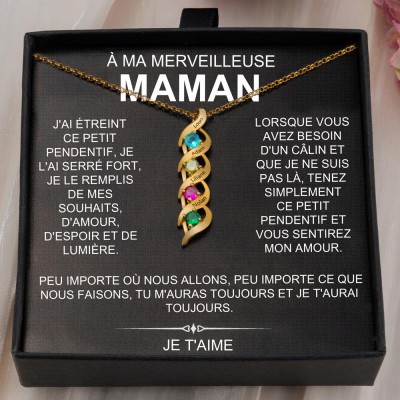 À ma maman personnalisé 1-8 prénom gravé et colliers de pierre de naissance