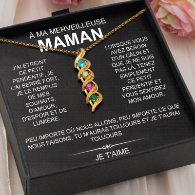 À ma maman personnalisé 1-8 prénom gravé et colliers de pierre de naissance