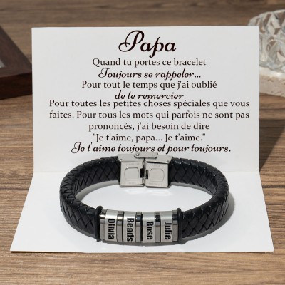A mon papa Bracelet de perles personnalisé avec le nom des enfants pour le cadeau de la fête des pères