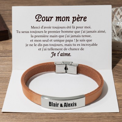 A mon papa Bracelet Prénom Personnalisé Pour Idées Cadeaux Fête Des Pères