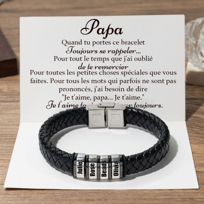 A mon papa Bracelet de perles personnalisé avec le nom des enfants pour le cadeau de la fête des pères