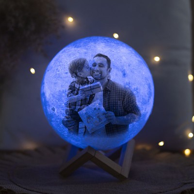 Lampe de lune personnalisée Multi Color 3D Photo Moon Light Touch Home Decor pour la fête des pères