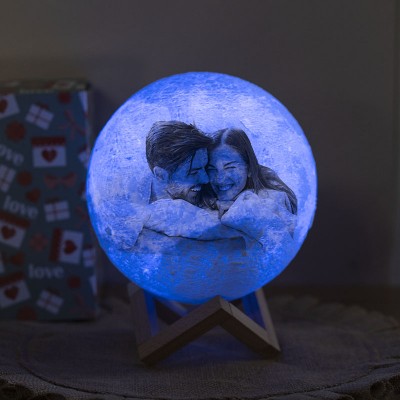Lampe de lune personnalisée Multi Color 3D Photo Moon Light Touch Home Decor pour la Saint-Valentin en couple