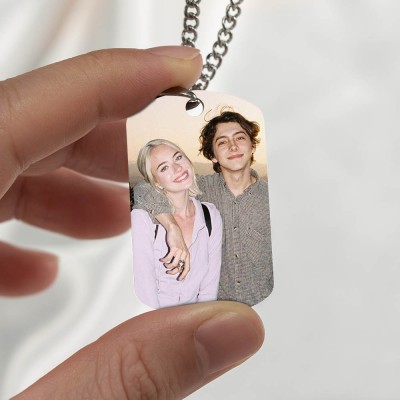 Collier photo Personnaliser-meilleur cadeau pour papa