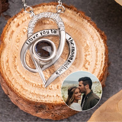 Collier Projection Photo Personnalisé Pour Couple Saint Valentin