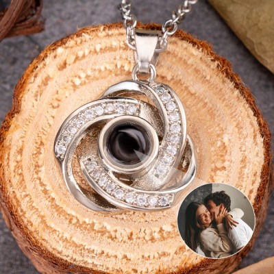 Collier à breloques personnalisé avec projection de photos, cadeau de saint-valentin pour Couple