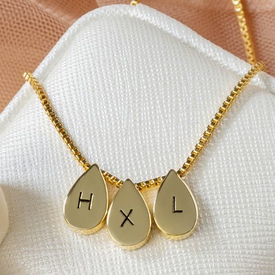 18K Gold Plating Personalized Name Engraved Initial Neckalce