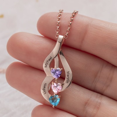 Cadeau de Noël Collier Coeur Nom de Famille Personnalisé