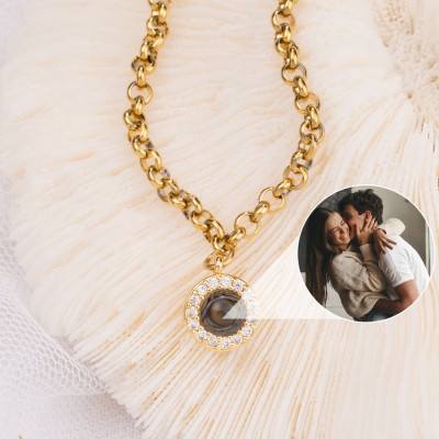 Collier à breloques personnalisé avec projection de photos, idées cadeaux pour Couple, pour la saint-valentin