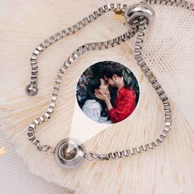 Bracelet à breloques personnalisé avec projection de photos, idées cadeaux pour Couple, âme sœur, saint-valentin