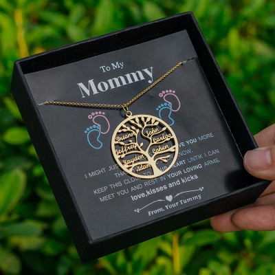 Collier personnalisé avec nom d'arbre généalogique gravé à mon cadeau de maman
