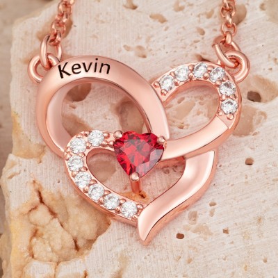 Collier Pierre de Naissance Coeur Personnalisé Pour Elle
