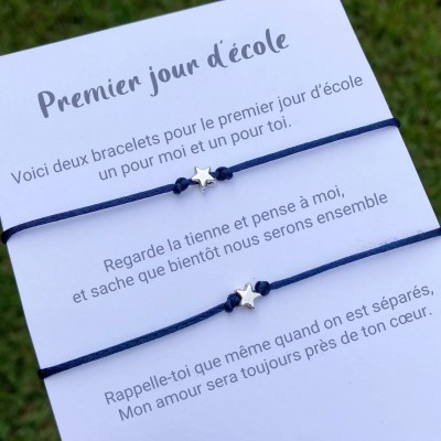 bracelet retour à l'école premier jour d'école cadeau pour enfants lot de 2