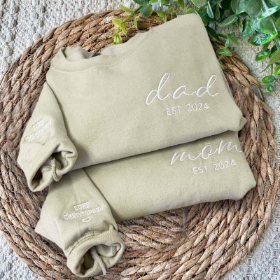 Sweat à capuche personnalisé brodé pour papa avec les noms des enfants pour cadeau de fête des pères