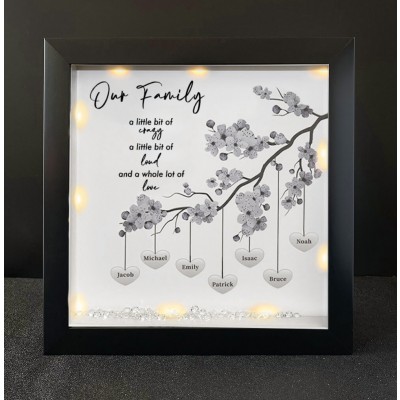 Personalized Family Tree Name Black Frame Home Decor