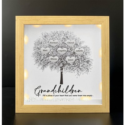 Cadre personnalisé de nom de petit-enfant d'arbre généalogique décor à la maison pour grand-mère