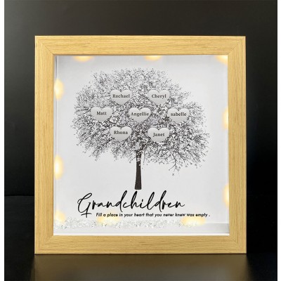 Cadre personnalisé de nom de petit-enfant d'arbre généalogique décor à la maison pour grand-mère