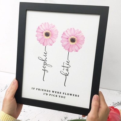 Si un ami était des fleurs cadre nom signe personnalisé soeur ami famille cadeau