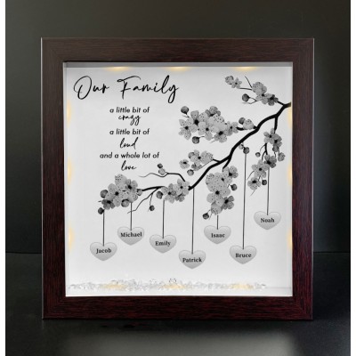 Personalized Family Tree Name Red Oak Frame Home Decor