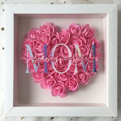 Personalized Mom Flower Shadow Box With Name For Mother's Day