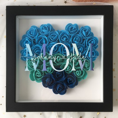 Personalized Mom Flower Shadow Box With Name For Mother's Day