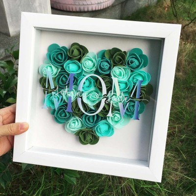 Personalized Mom Flower Shadow Box With Name For Mother's Day