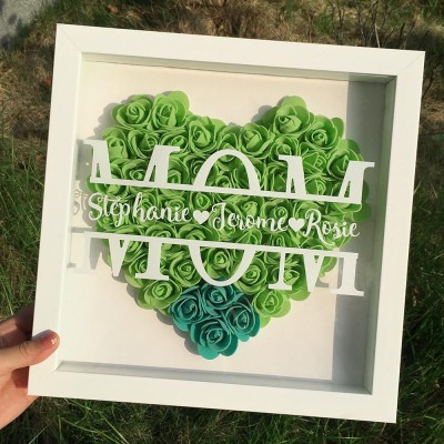 Personalized Mom Flower Shadow Box With Name For Mother's Day