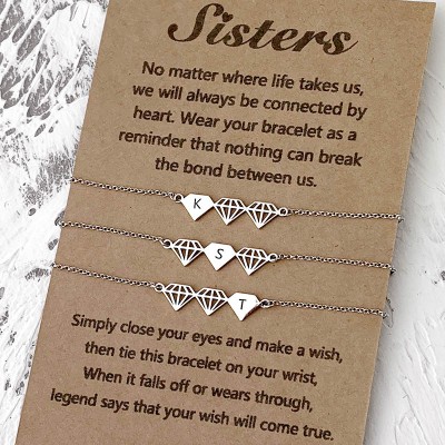 Personalized Best Friend Sister Friendship Bracelets For 3