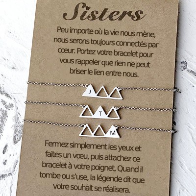 Bracelets d'amitié personnalisés Best Friend Sister pour 3