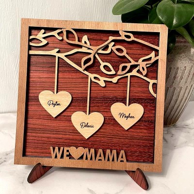 LOVE HOME COEURS plaque Handmade Personnalisé Nom de famille en bois signe