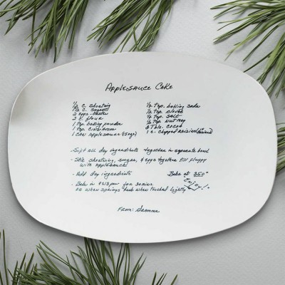 Plateau de recettes familiales manuscrit personnalisé pour maman grand-mère