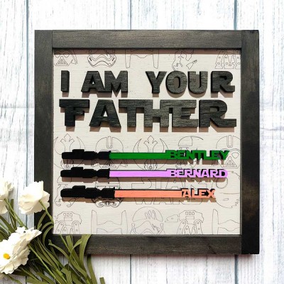 I Am Their Father Sign Personalized Kids Name Frame For Dad Father's Day