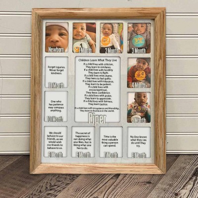 Tableau d'affichage de cadre photo personnalisé Rosefeels pour bébé première année cadeaux de chambre d'enfant