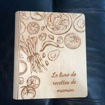 Livre de recettes personnalisé en bois pour maman, idées cadeaux pour grand-mère, pour le jour de Noël