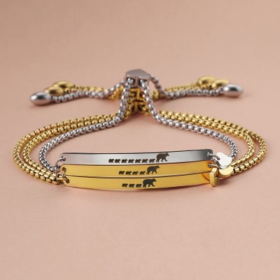 Rosefeels Bracelet Personnalisé Maman Ours pour Maman Grand-Mère