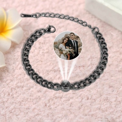 Bracelet Projection Photo Personnalisé Pour Couple Saint Valentin