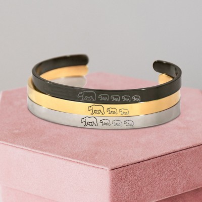 Rosefeels Bracelet Personnalisé Maman Ours pour Maman Grand-Mère