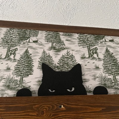 Pancarte D'angle de porte fantôme de chat noir d'Halloween