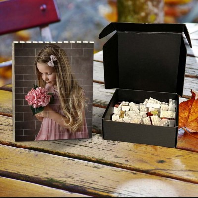 Rosefeels - Bloc photo personnalisé puzzle brique de construction souvenir de famille cadeau pour enfants