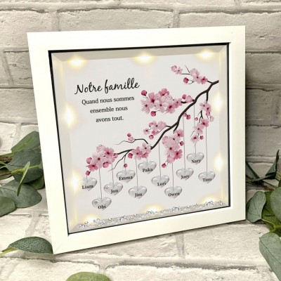 Together is Our Favorite Place to be Personalized Family Tree Name Black Frame Home Decor