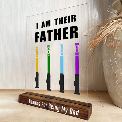 I Am Their Father Sign Personalized Kids Name Frame For Dad Father's Day