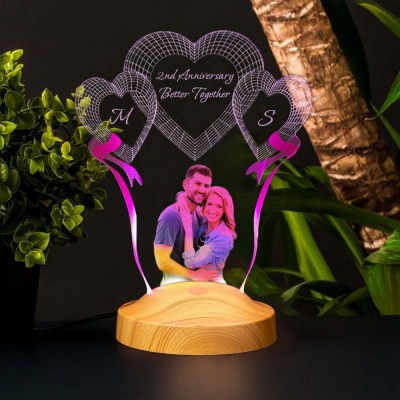Rosefeels photo personnalisée LED veilleuse cadeau de Saint Valentin pour son couple décoration de chambre